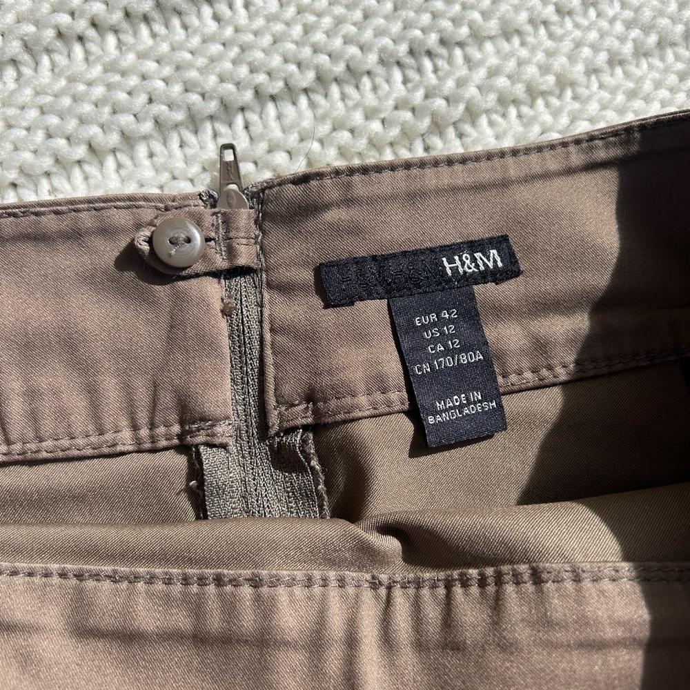 H&M, Tan & Brown Pencil Skirt, Size 12